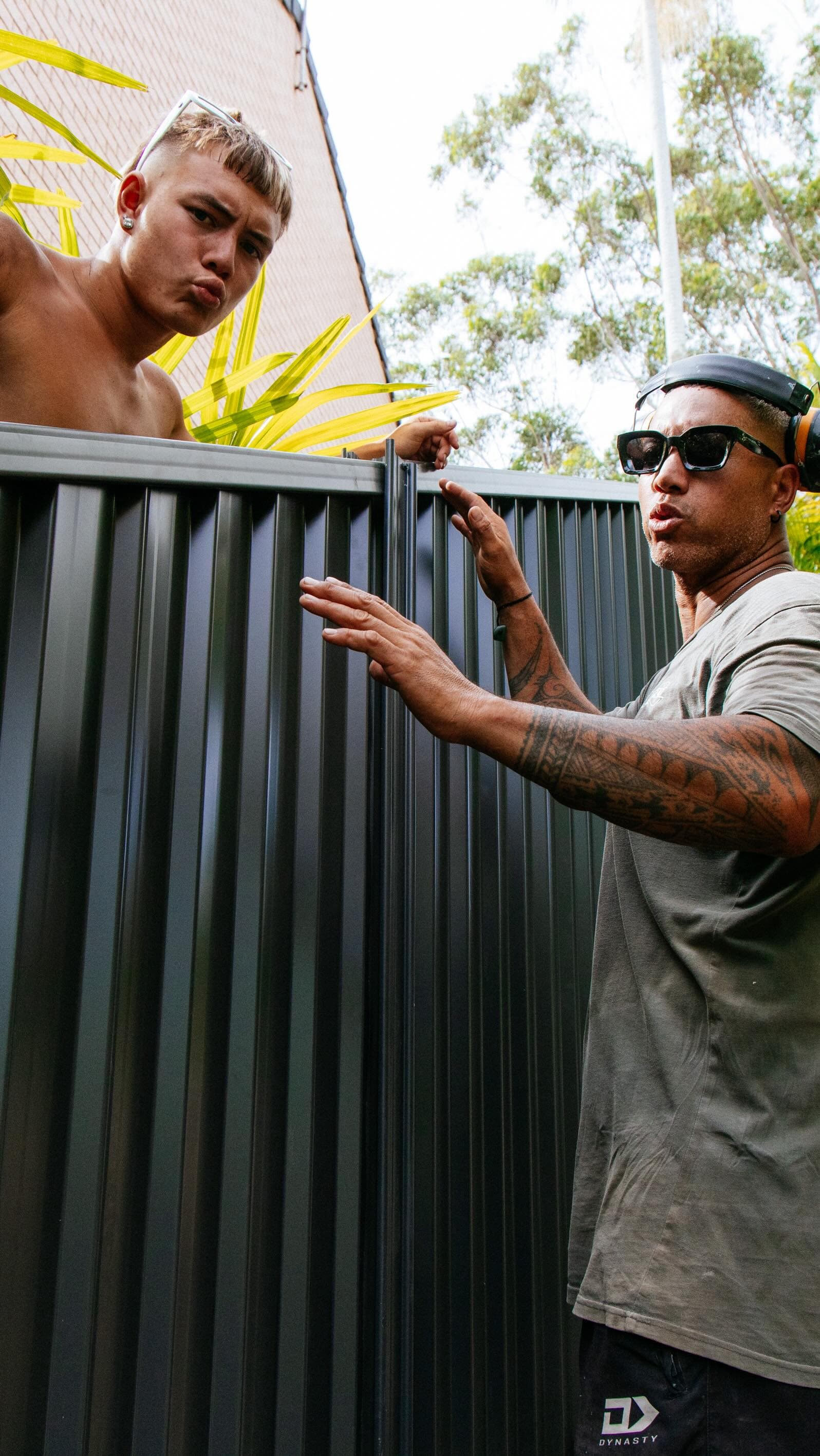 Team 247 crew with a freshly installed Colorbond fence